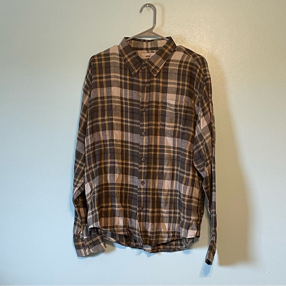 Men’s Alpine Lakes Neutrals Plaid Flannel Shirt